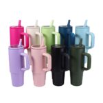 40gobelet en acier inoxydable oz avec paille pliable