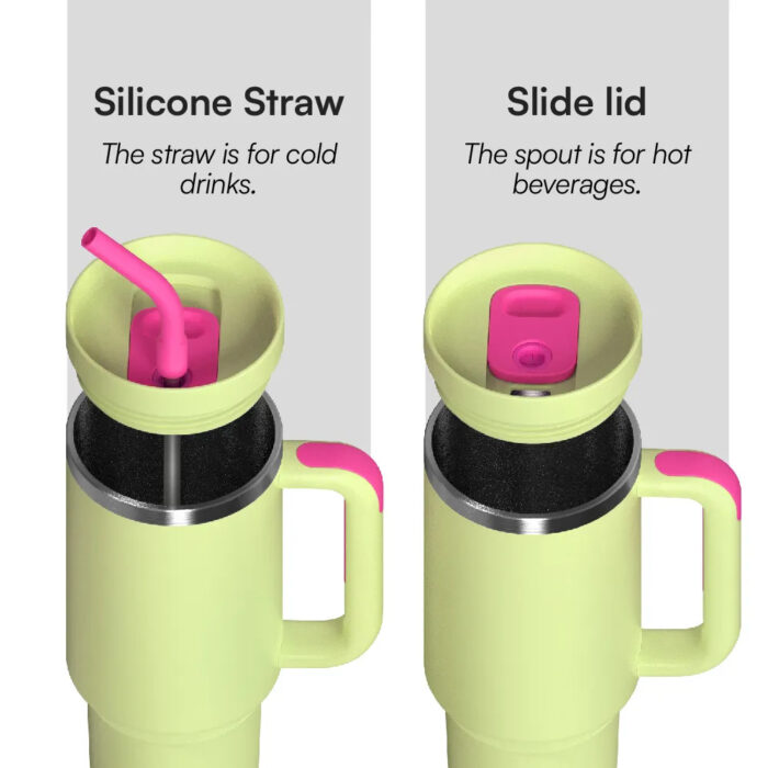 Tumbler with Handle and Straw 40 oz