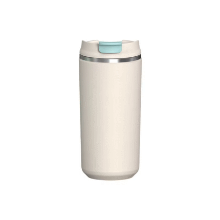 Flip-top stainless steel cup