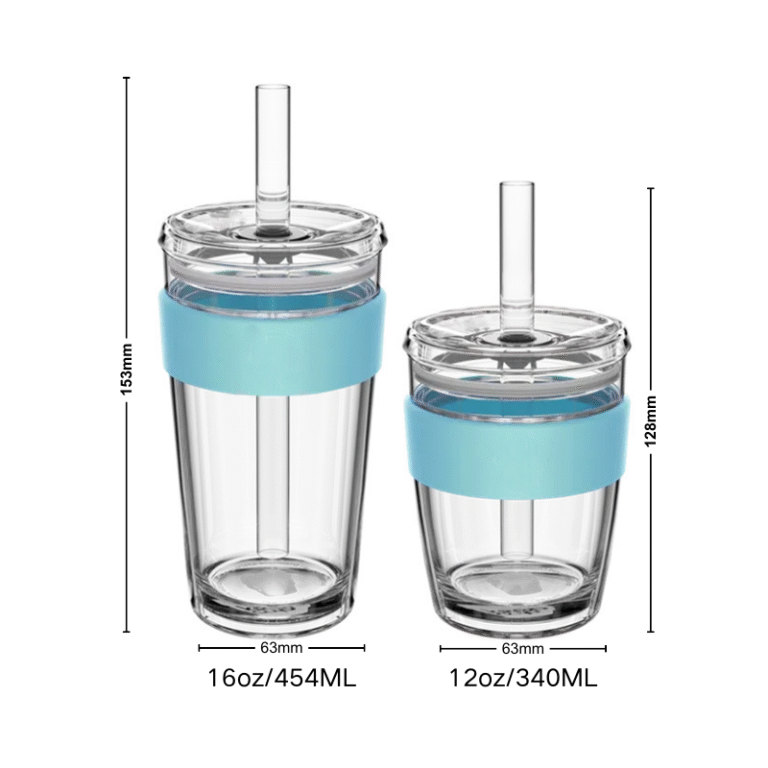 Tasse de café en verre imprimé à double couche