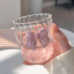 INS style pink bow vertical pattern cup