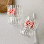 INS style pink bow vertical pattern cup