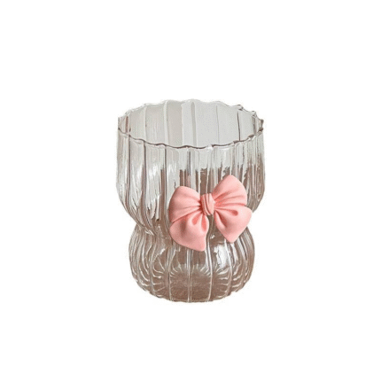 INS style pink bow vertical pattern cup