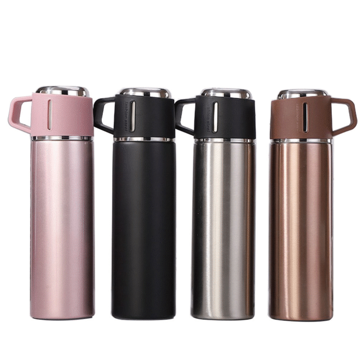 Stainless steel thermos with cup