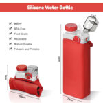 Collapsible Silicone Water Bottle with Handle
