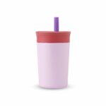 Tumbler with Spill Resistant Flexible Straw