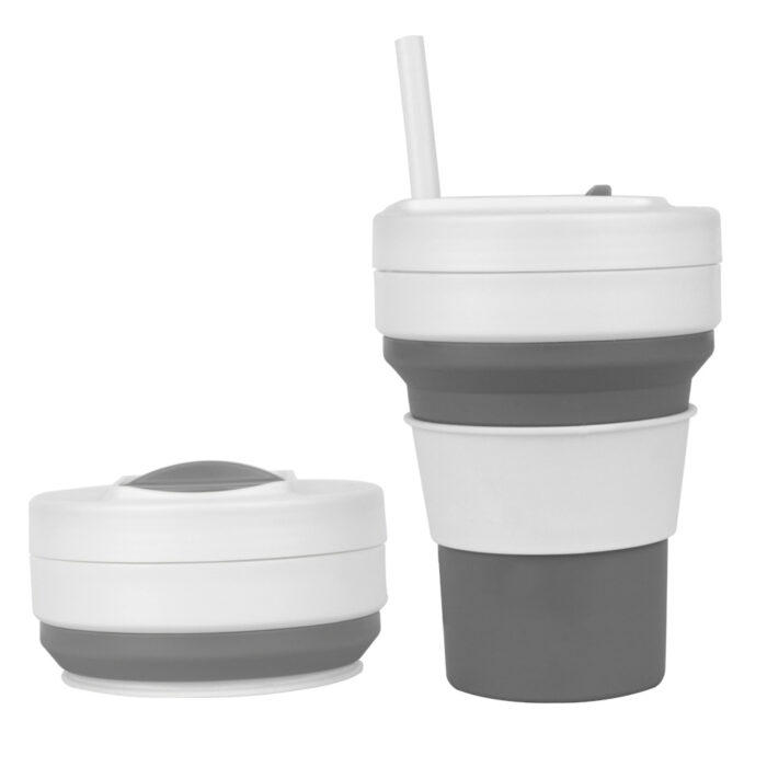 Collapsible Travel Cup With Straw