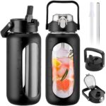 64oz Glass Water Bottles with Straw