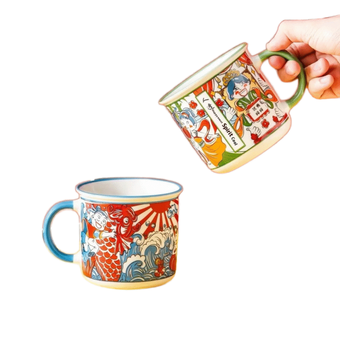 retro cartoon ceramic mug