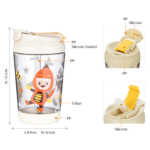 Cute cartoon travel plastic coffee cup